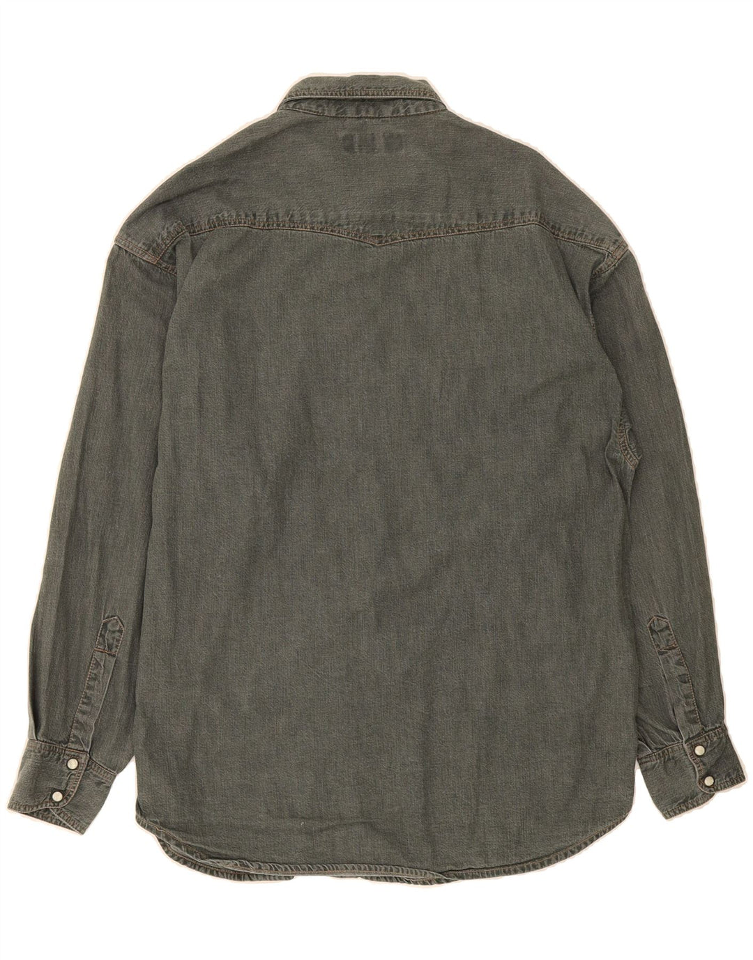 BASIC 3K SYSTEM  Mens Denim Shirt Large Khaki Vintage BASIC 3K SYSTEM and Second-Hand BASIC 3K SYSTEM from Messina Hembry 