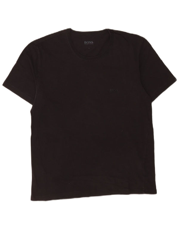 Camiseta masculina Hugo Boss grande algodão preto