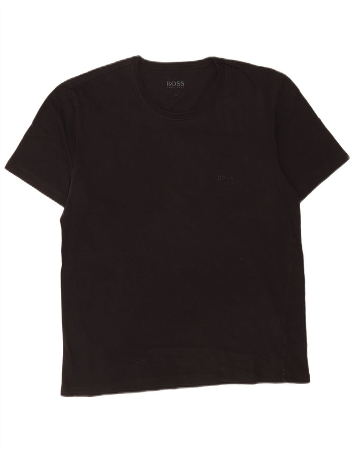 Camiseta masculina Hugo Boss grande algodão preto