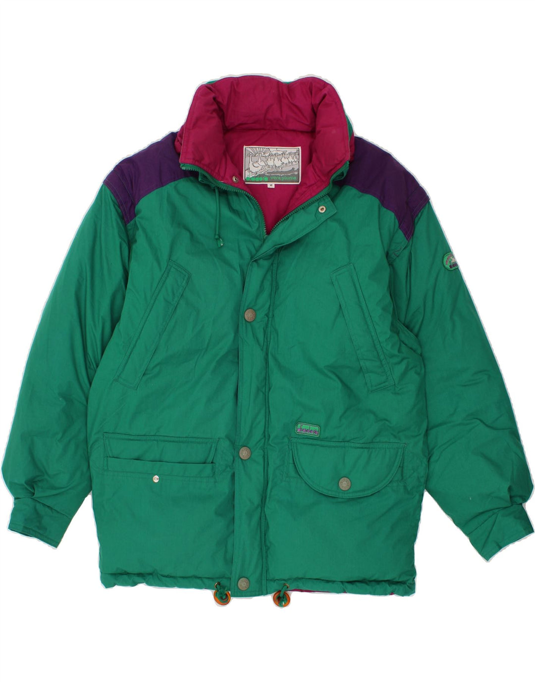 Jaqueta acolchoada masculina DIADORA UK 38 poliéster colorblock verde médio