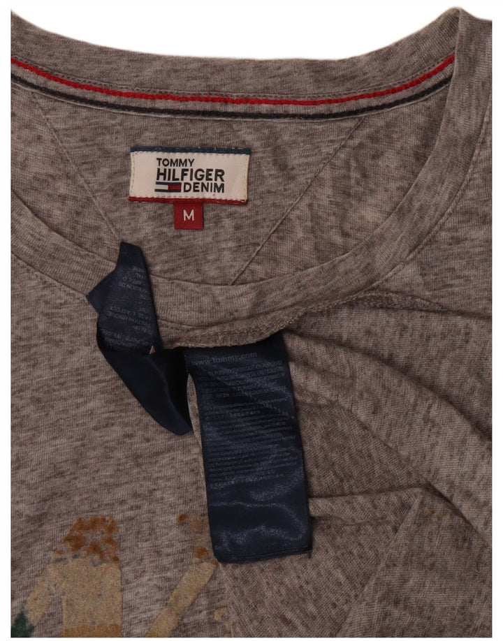 Camiseta feminina Tommy Hilfiger com estampa gráfica UK 12 poliéster cinza médio