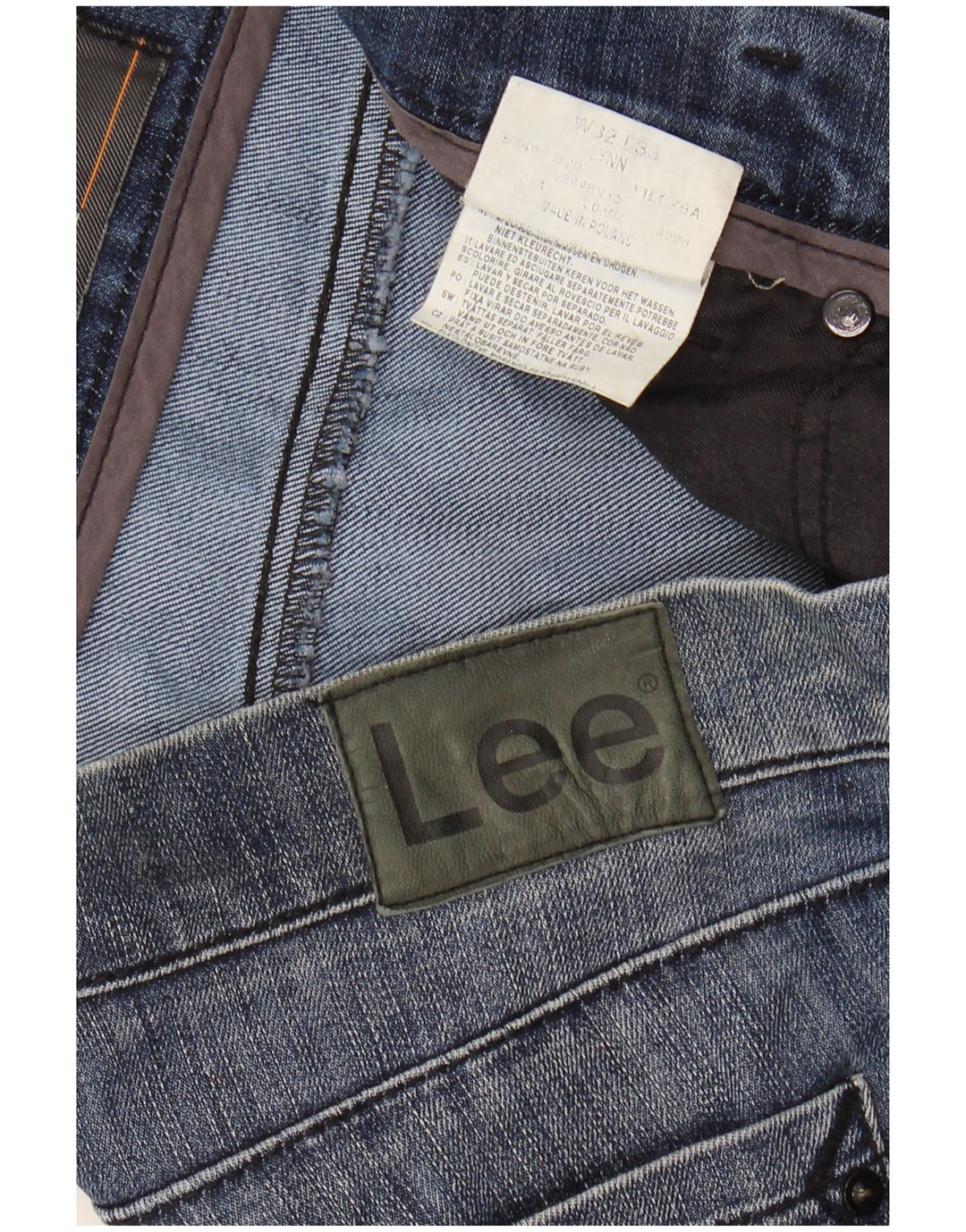 LEE Womens Lynn Straight Jeans W32 L33 Azul Algodão
