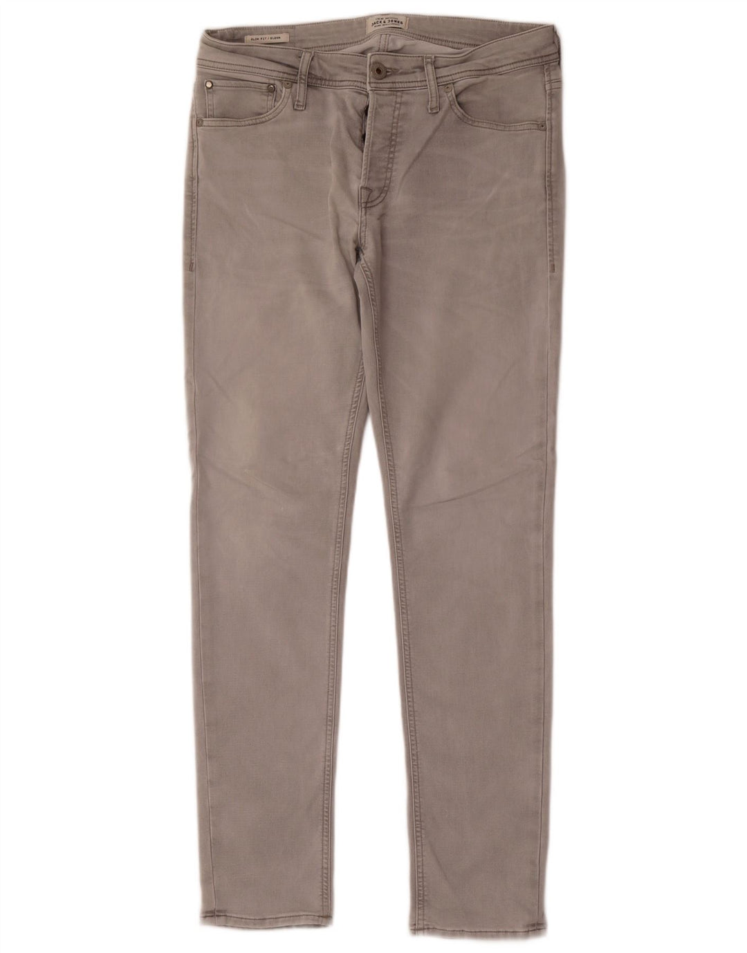 Jack & Jones Masculino GLENN Slim Jeans W33 L32 Algodão Cinza