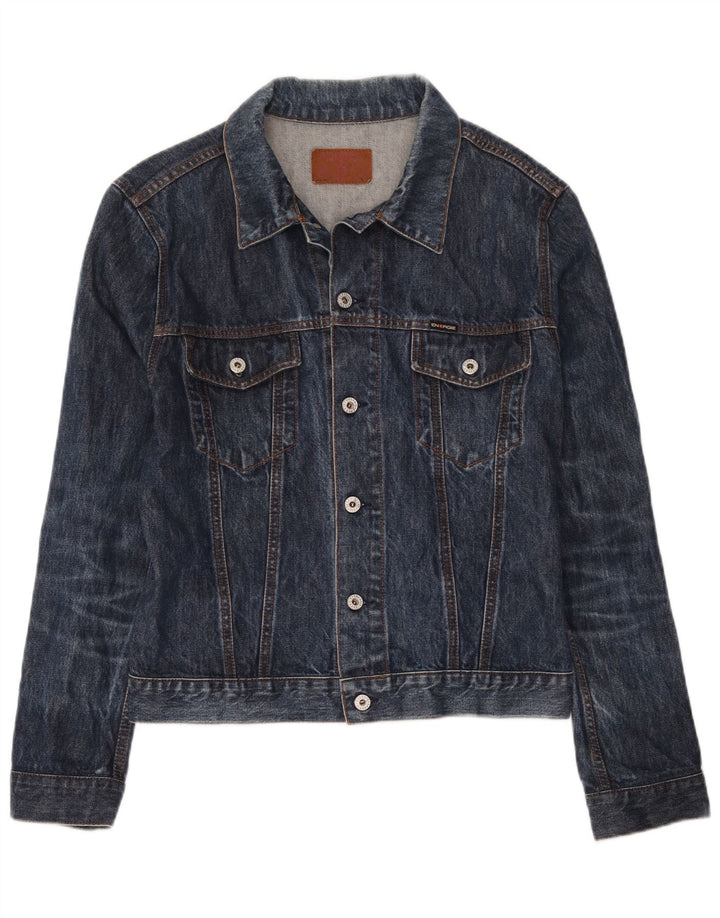 Jaqueta jeans feminina Energie UK 16 grande algodão azul