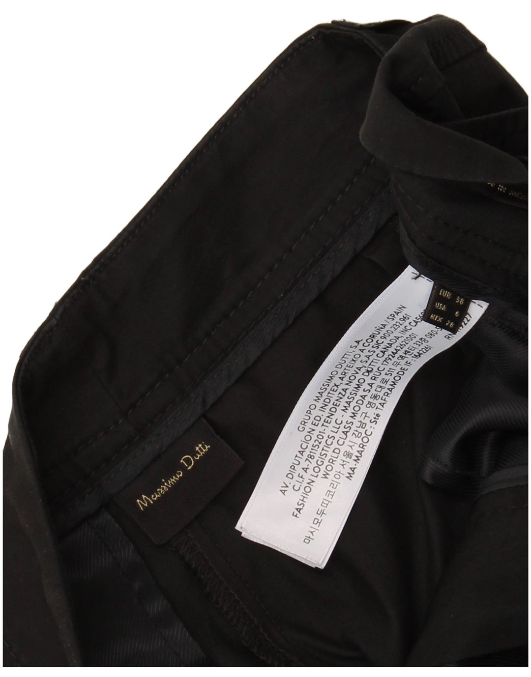 Calça Chino feminina MASSIMO DUTTI folgada UE 38 pequena W28 L26 preta