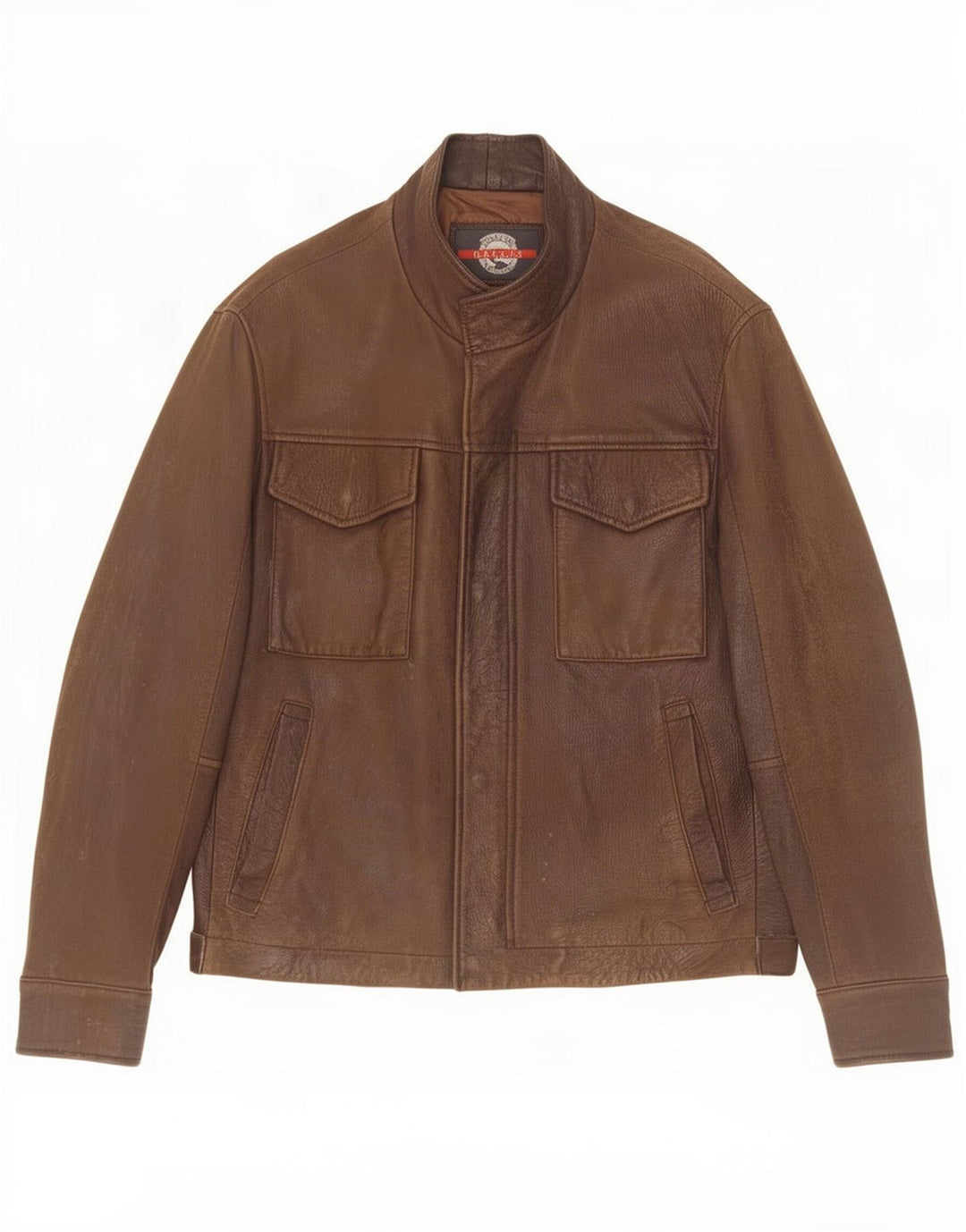 Jaqueta de couro masculina Dallas IT 50 grande marrom