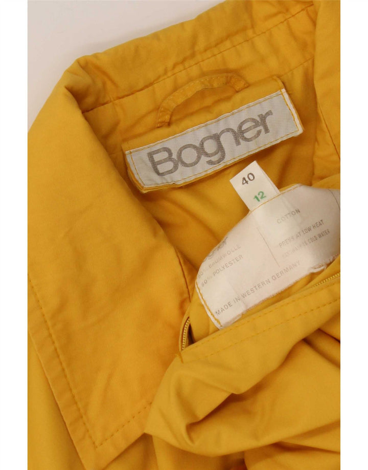 Jaqueta utilitária feminina Bogner UK 12 algodão amarelo médio