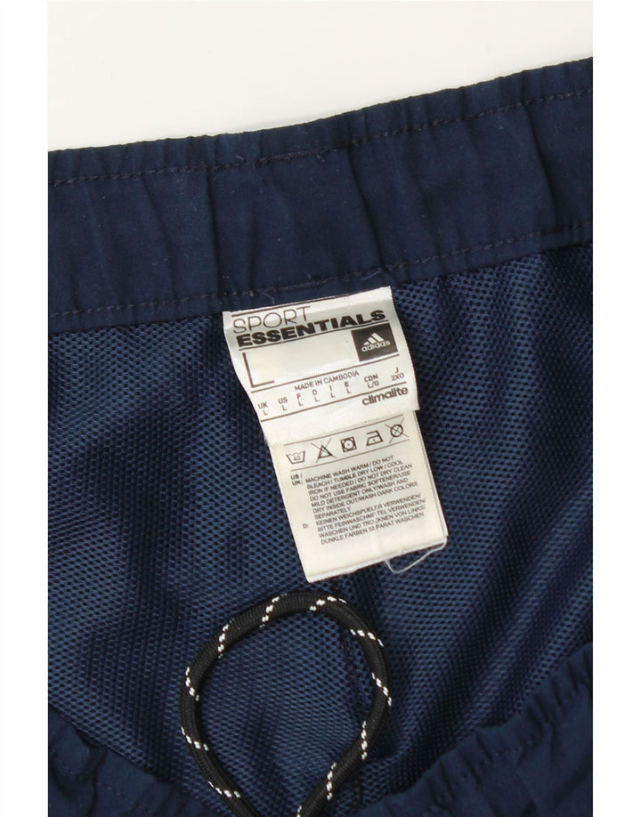 Shorts esportivos masculinos Adidas Climalite grandes poliéster azul marinho