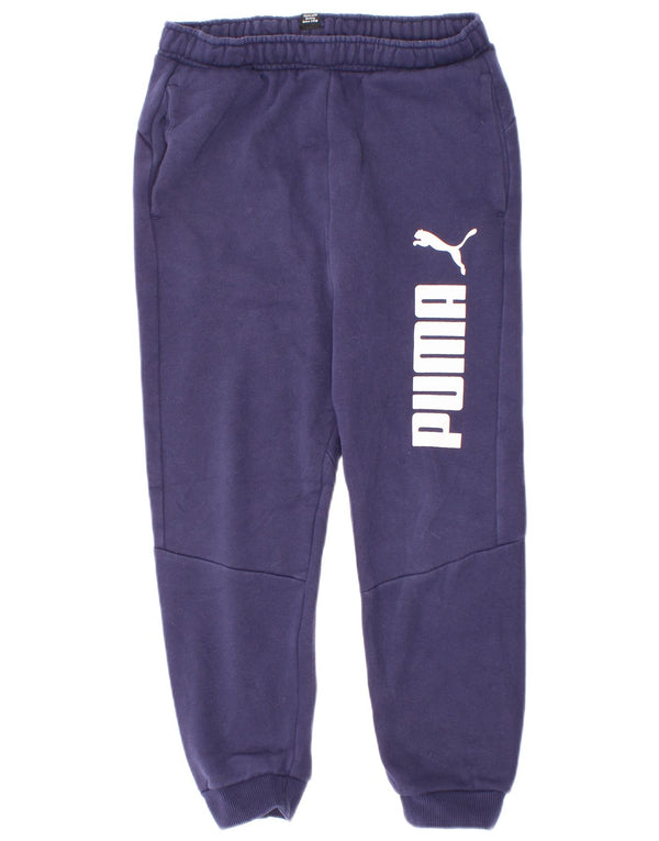 Calça esportiva Puma Boys Graphic Joggers 7-8 anos azul marinho algodão