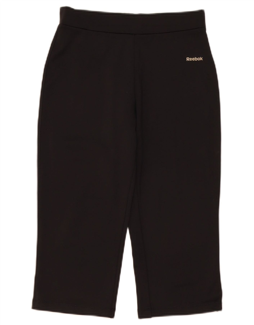 Calça de treino feminina Reebok Capri pequena W26 L18 poliéster preto