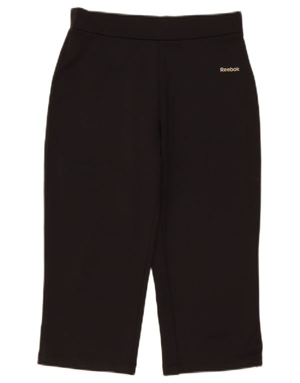 Calça de treino feminina Reebok Capri pequena W26 L18 poliéster preto