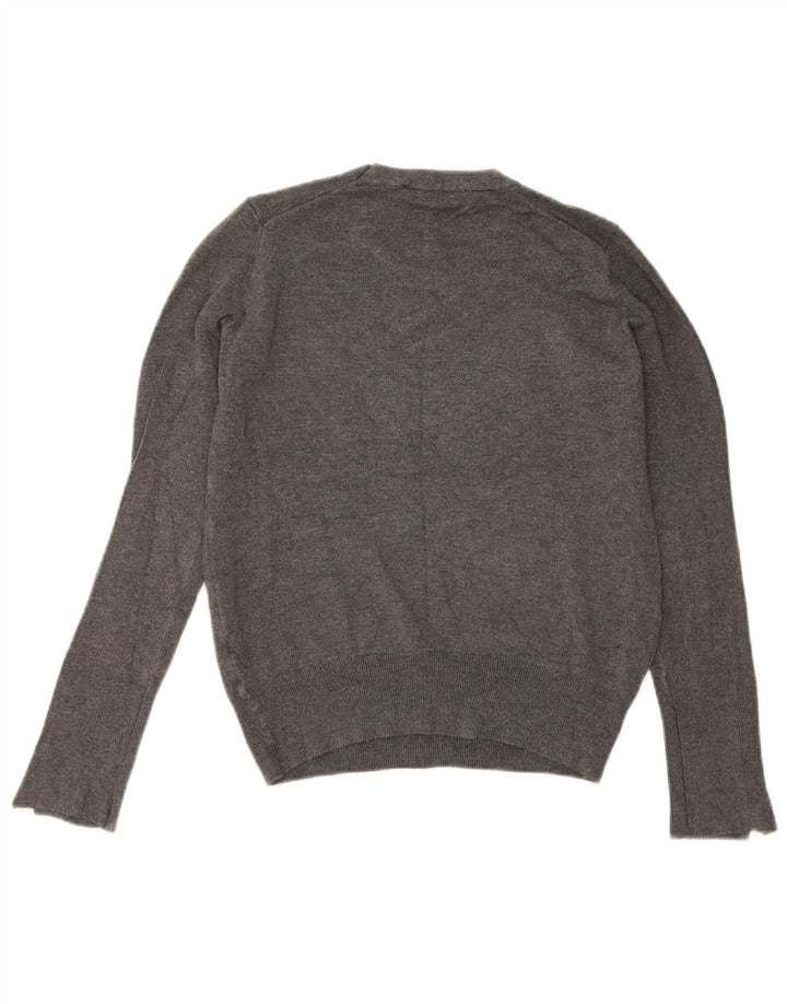 Suéter feminino Zara com gola redonda, Reino Unido 12 cinza médio