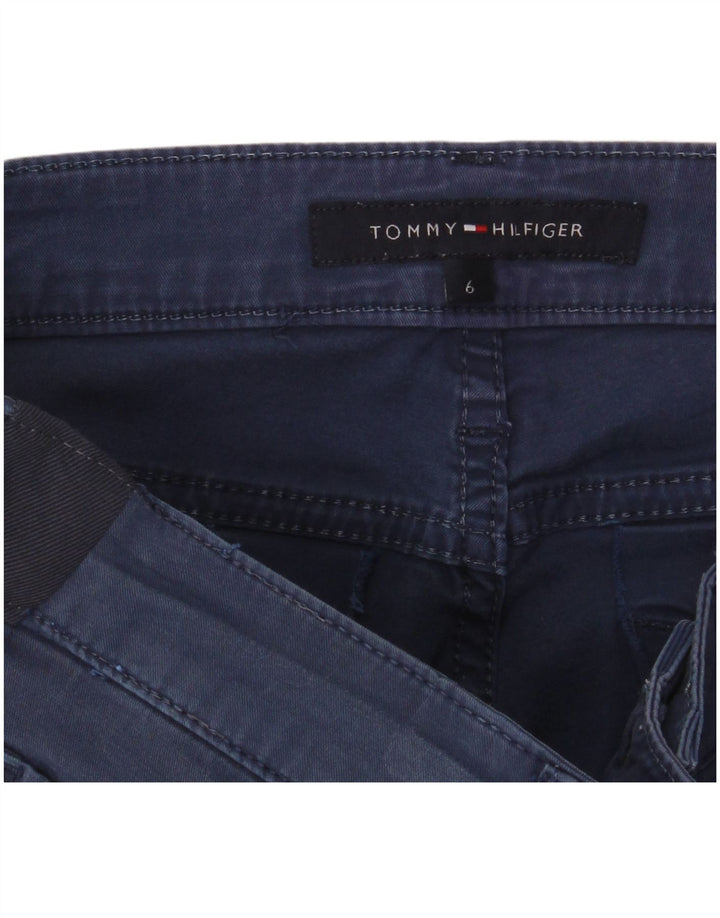 Calça casual feminina TOMMY HILFIGER US 6 médio W32 L26 azul marinho