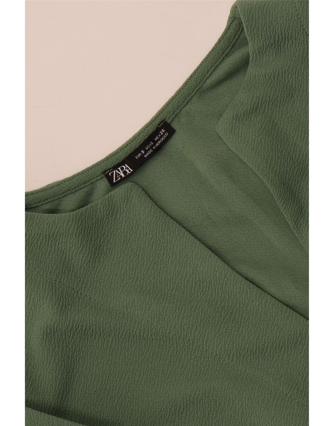 Zara vestido feminino manga 3/4 oversized shift UK 10 pequeno verde