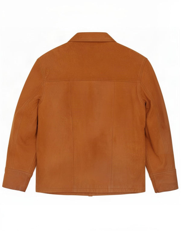 Jaqueta de couro masculina vintage UK 38 marrom médio