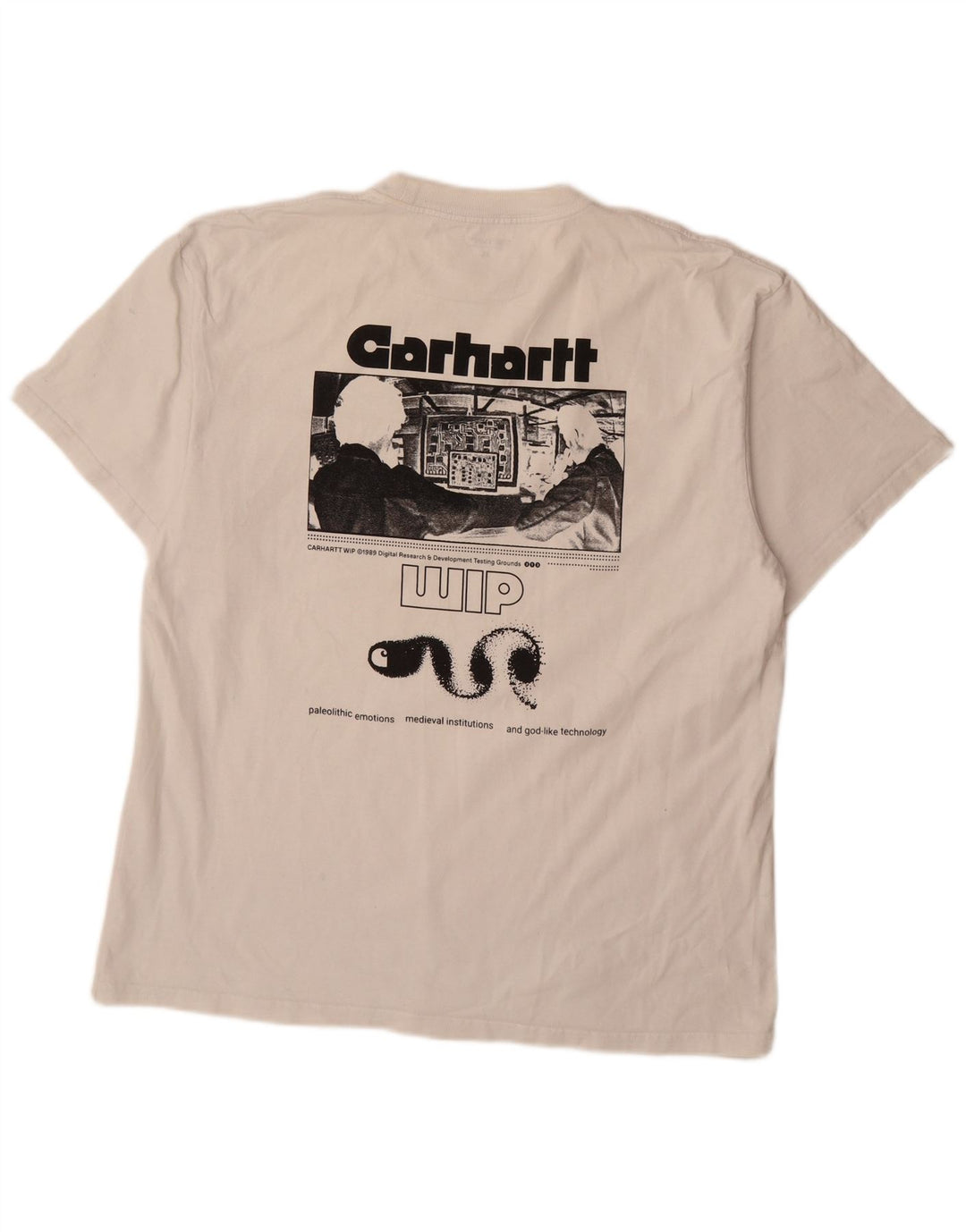 Camiseta gráfica masculina Carhartt Top XL algodão branco