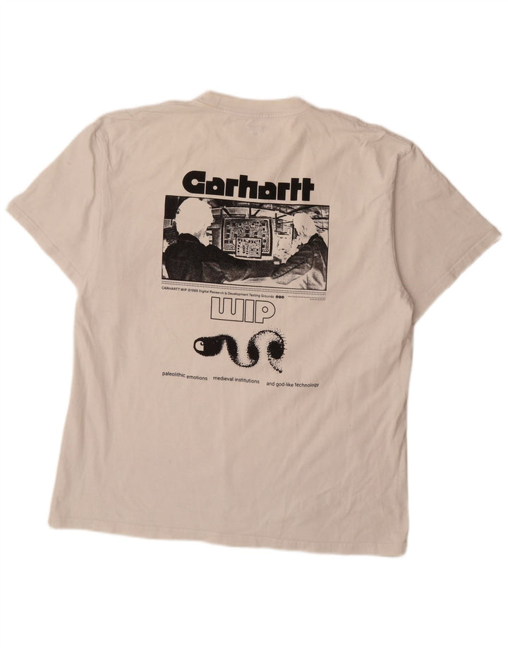 Camiseta gráfica masculina Carhartt Top XL algodão branco