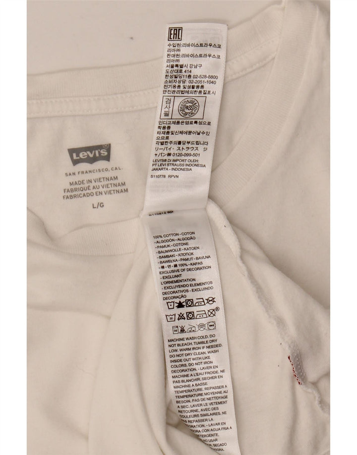 Camiseta feminina LEVI'S UK 14 grande algodão branco