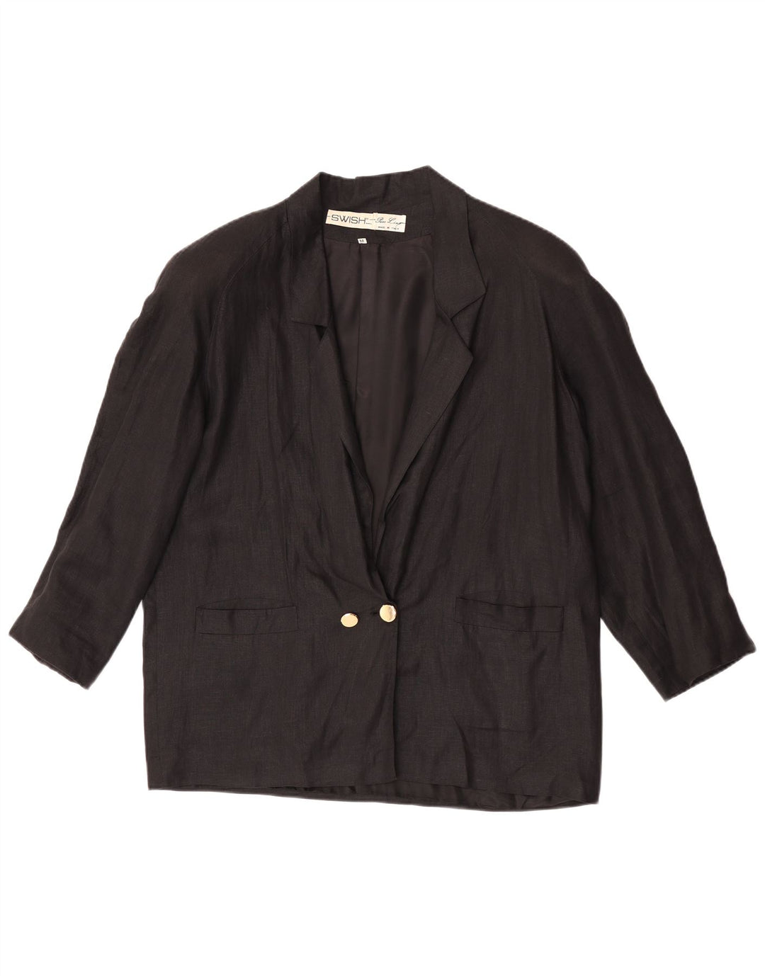 Jaqueta blazer feminina Swish com peito duplo grande Reino Unido 14 médio preto