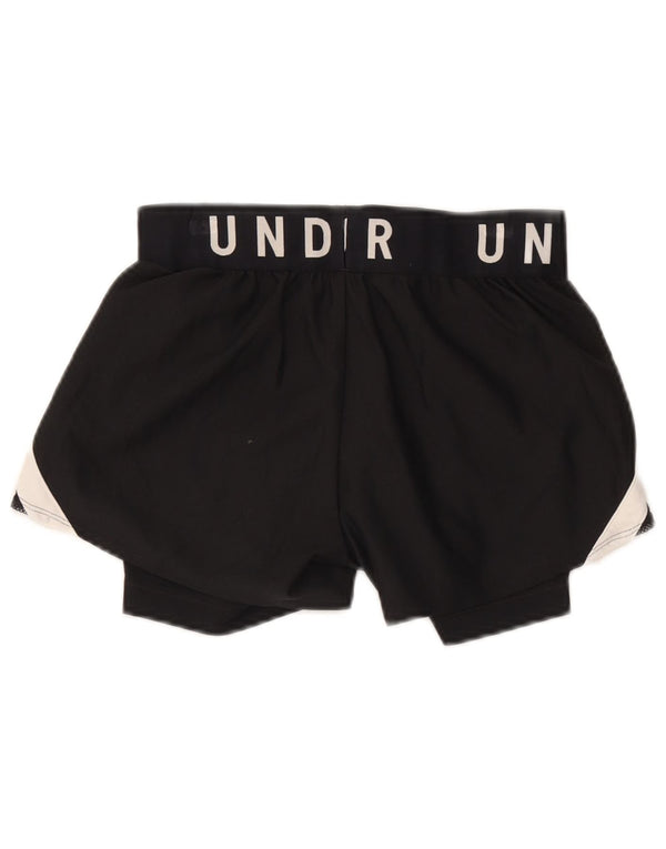 Shorts esportivos gráficos femininos Under Armour UK 6 XS preto colorblock