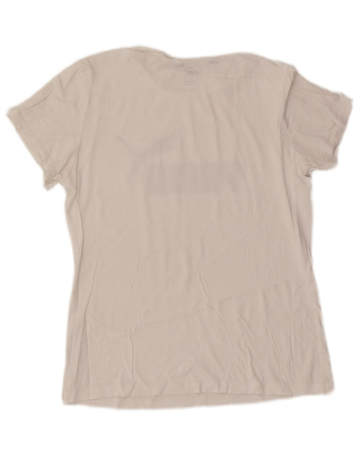 Puma Camiseta Feminina Graphic Top UK 12 Médio Branco