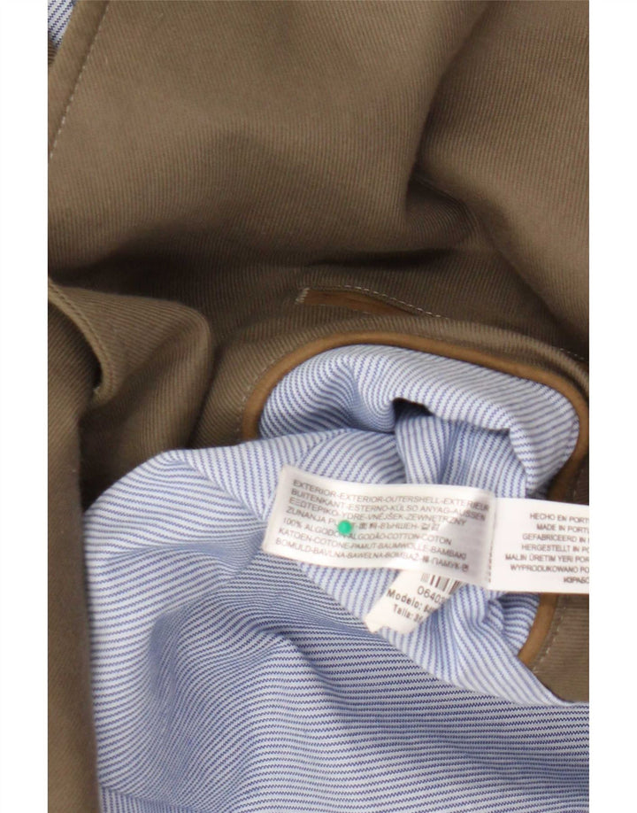 Casaco feminino Massimo Dutti Pea EU 36 XS algodão cáqui
