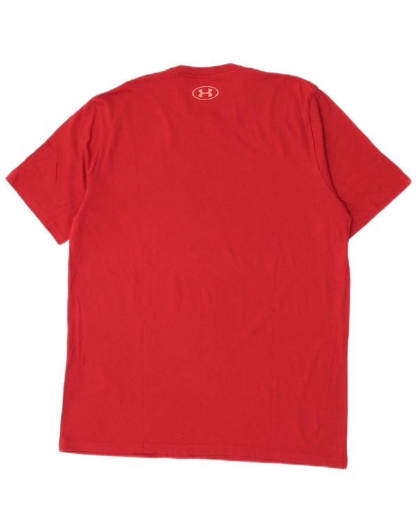 Camiseta masculina Under Armour Heat Gear Graphic Top grande algodão Borgonha