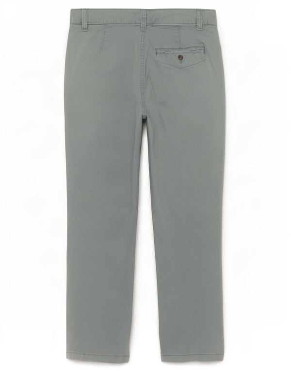Calça chino reta feminina Marks & Spencer UK 10 pequena W28 L27 azul