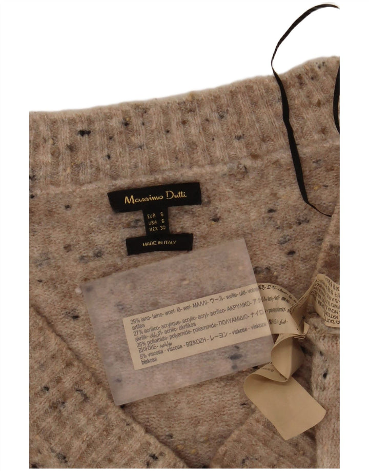 Vestido jumper feminino Massimo Dutti de manga comprida Reino Unido 10 pequeno cinza manchado