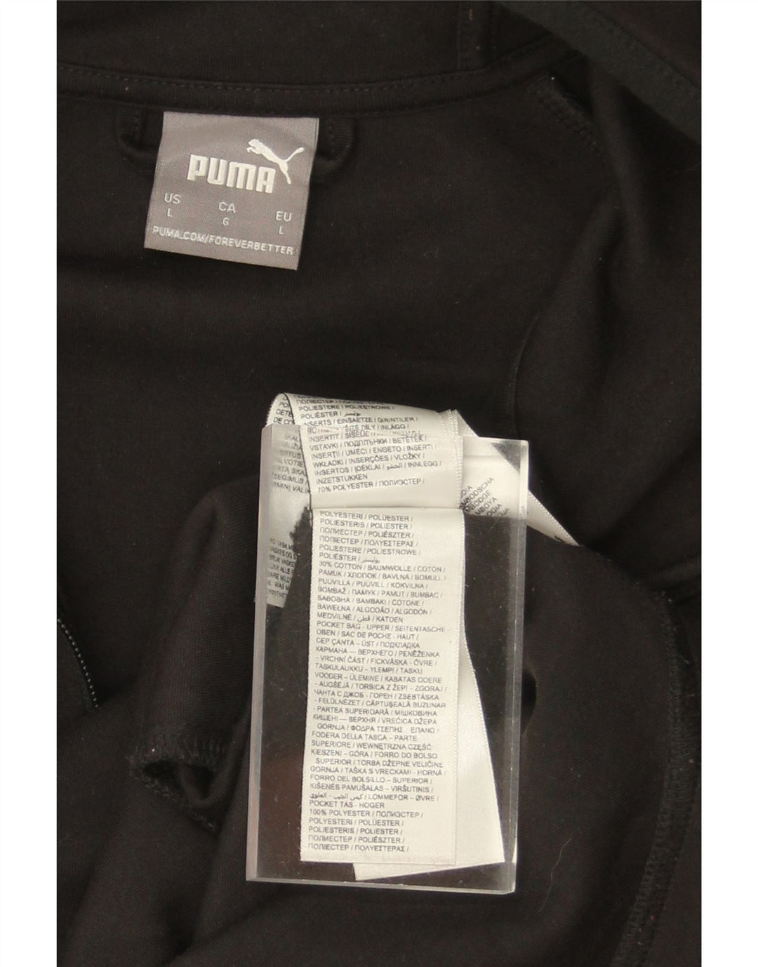 Suéter masculino PUMA com capuz e zíper grande poliéster preto