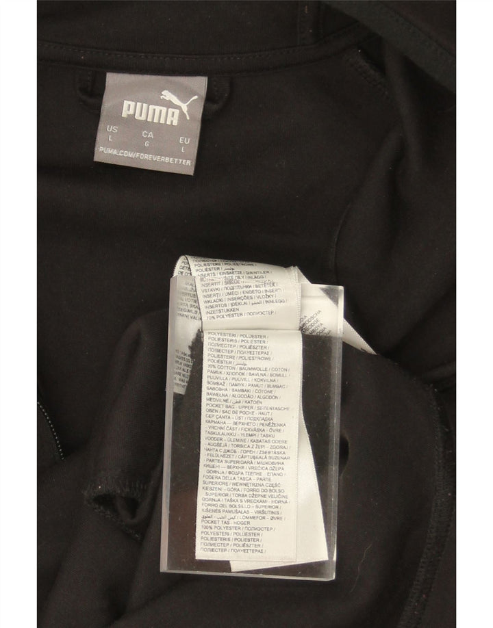 Suéter masculino PUMA com capuz e zíper grande poliéster preto