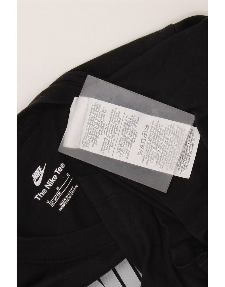 Camiseta gráfica masculina NIKE Top 10-11 anos médio preto algodão