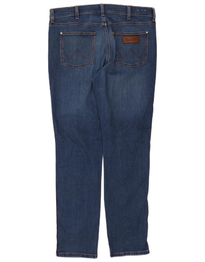 Wrangler Mens Larston Slim Jeans W36 L32 Azul Algodão