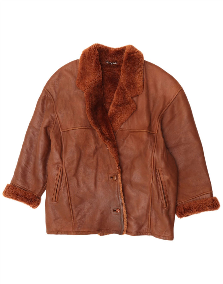 Jaqueta feminina vintage oversized shearling EU 42 grande marrom