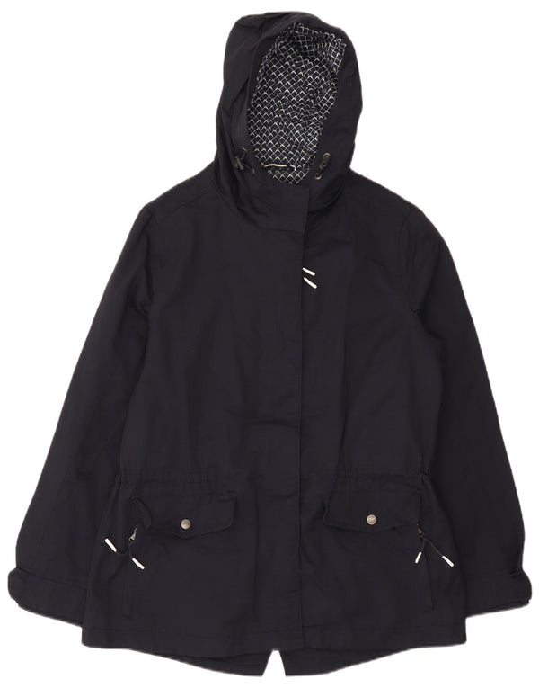 Capa de chuva feminina com capuz grande e grande da Crew Clothing Reino Unido 10 algodão azul marinho pequeno