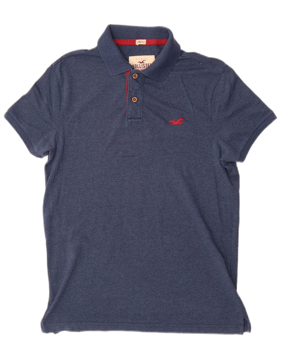 Camisa polo masculina Hollister pequena algodão azul marinho