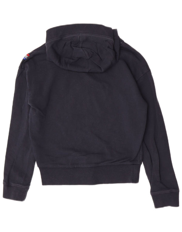 Tommy Hilfiger moletom com capuz gráfico feminino Reino Unido 10 pequeno algodão azul marinho