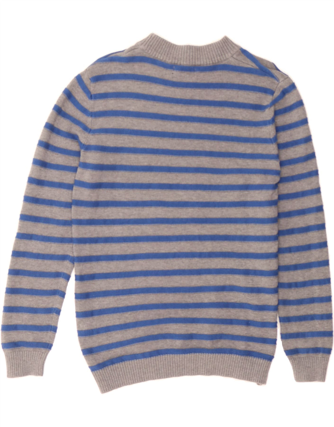 JACK & JONES Mens Crew Neck Jumper Sweater Medium Grey Striped Acrylic Vintage Jack & Jones and Second-Hand Jack & Jones from Messina Hembry 