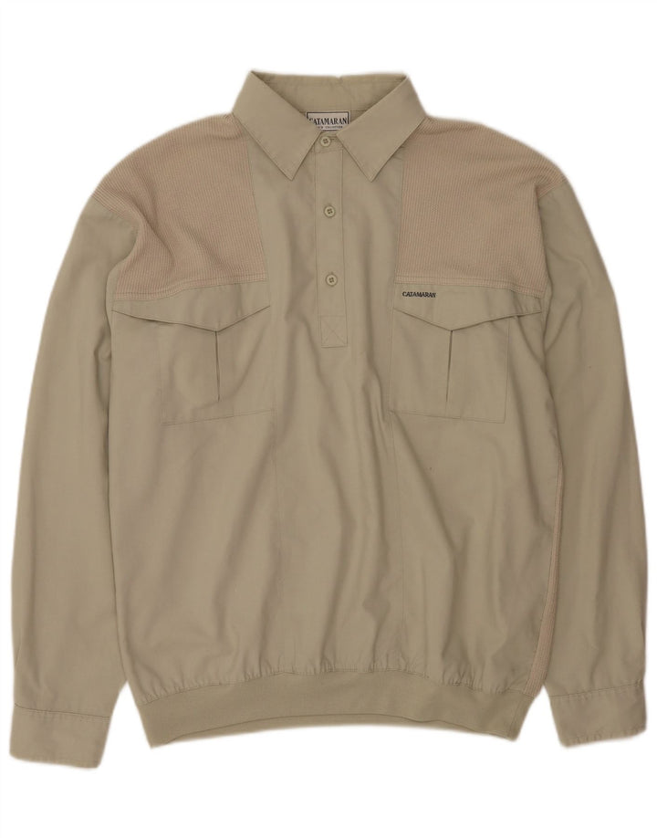 Camisa pulôver masculina Catamaran poliéster bege médio