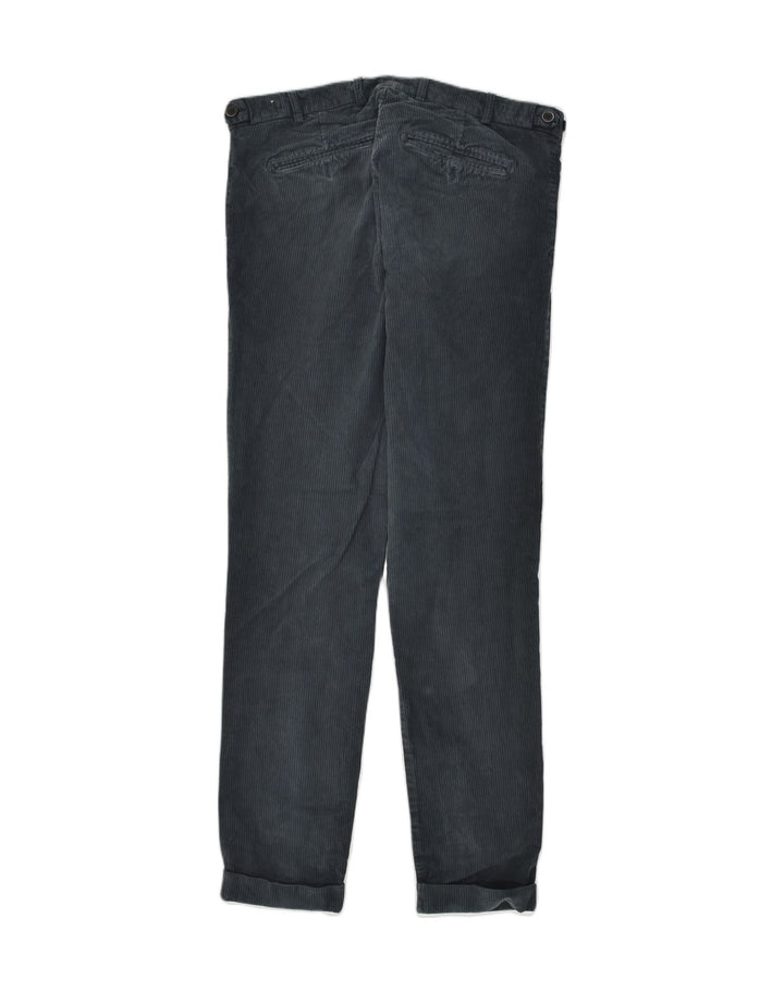 Calça masculina de veludo cotelê GUTTERIDGE IT 48 médio W32 L30 azul marinho