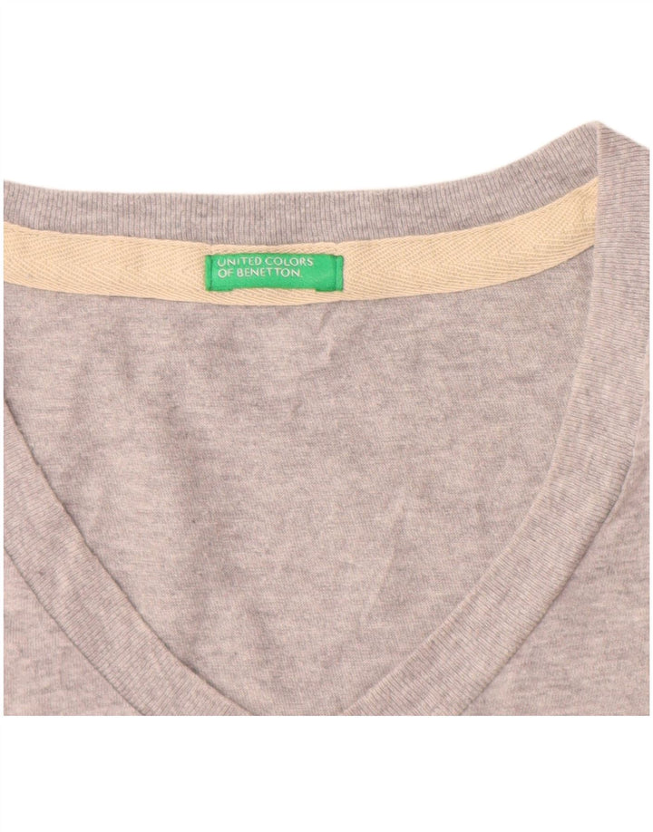Camiseta masculina Benetton cinza médio manchado