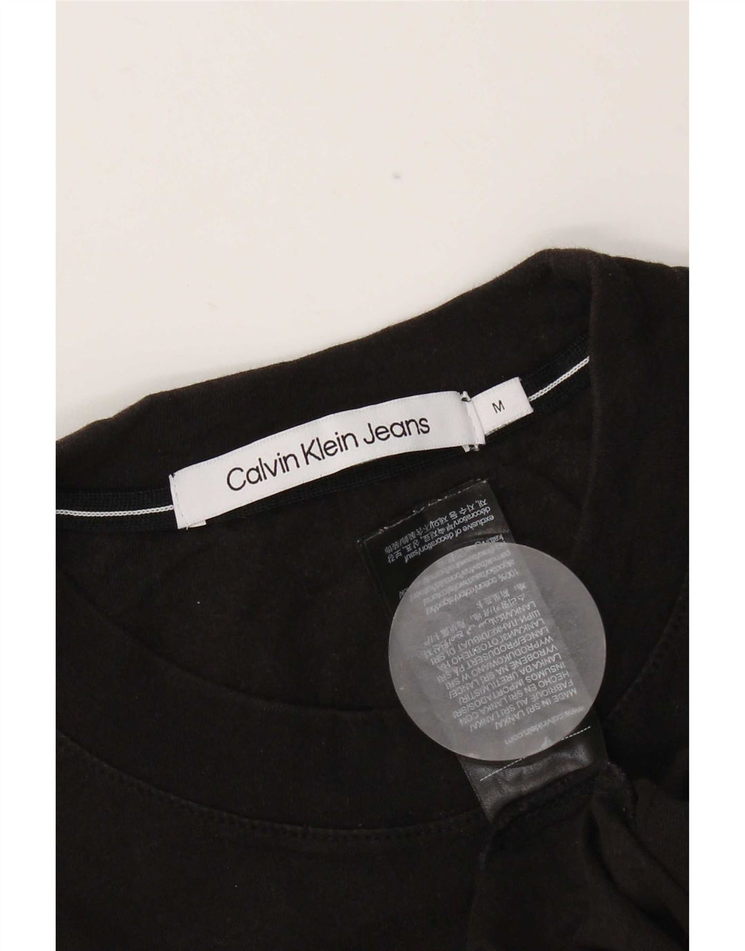 Camiseta masculina Calvin Klein Jeans Top médio algodão preto