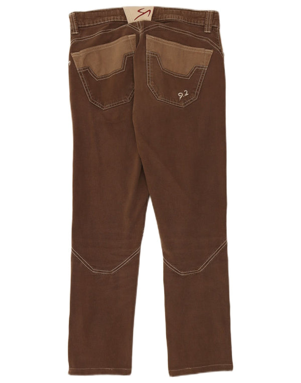 9.2 by Carlo Chionna Calça casual feminina W30 L28 marrom colorblock