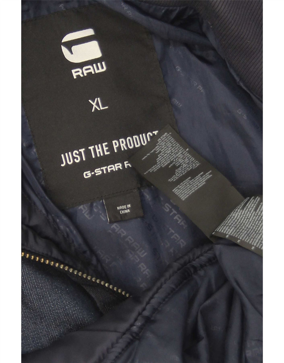 Jaqueta acolchoada masculina G-Star UK 42 XL poliéster azul marinho