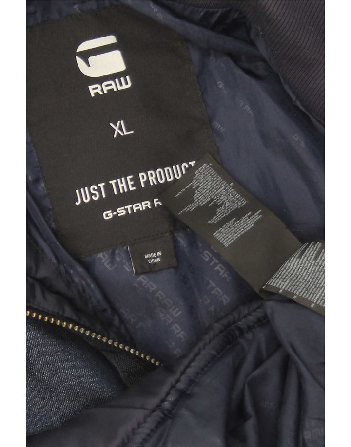 Jaqueta acolchoada masculina G-Star UK 42 XL poliéster azul marinho