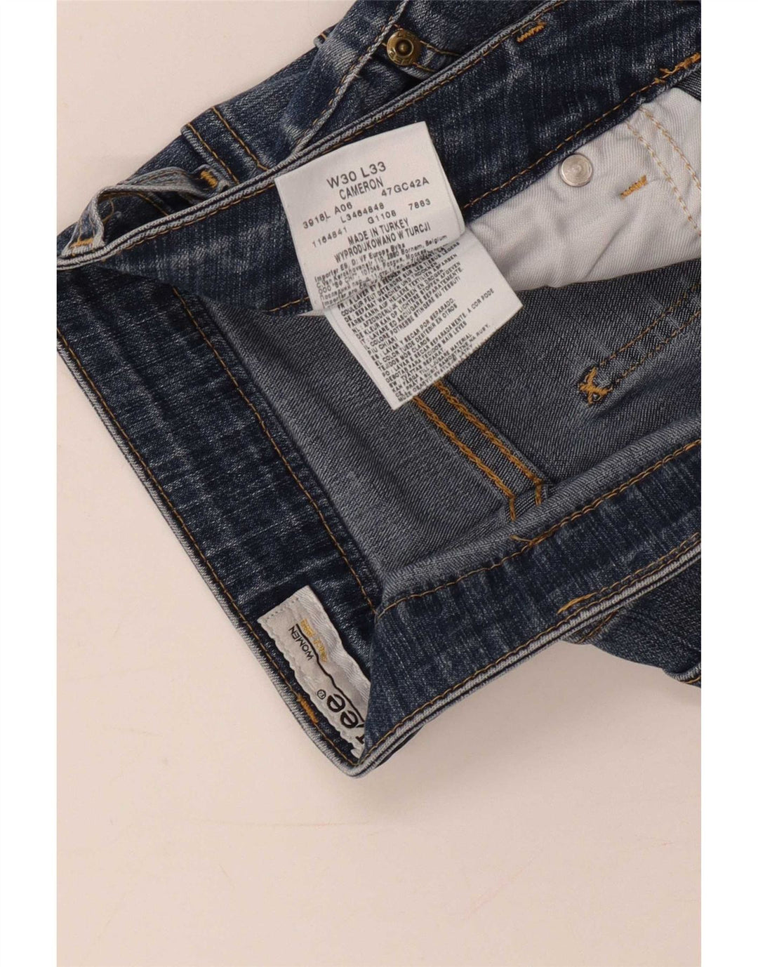 Shorts jeans Cameron feminino Lee W30 algodão azul médio