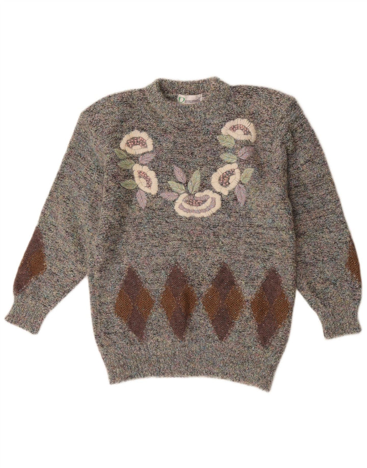 Suéter feminino Aierluoman com gola redonda UK 20 2XL multicolorido