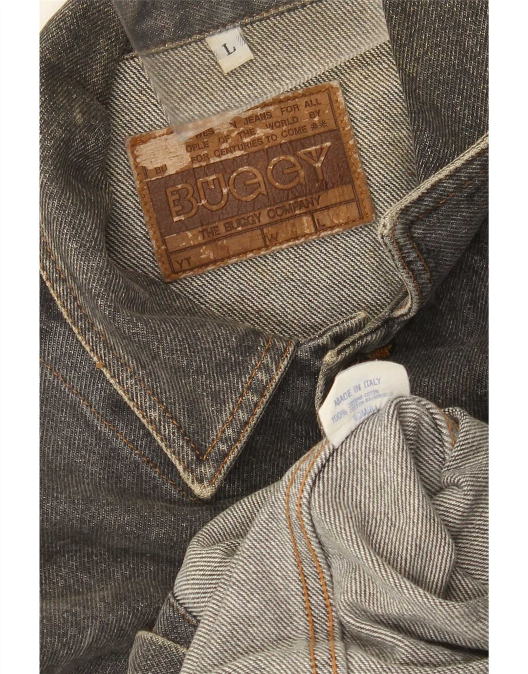 Jaqueta jeans masculina vintage UK 40 algodão cinza grande