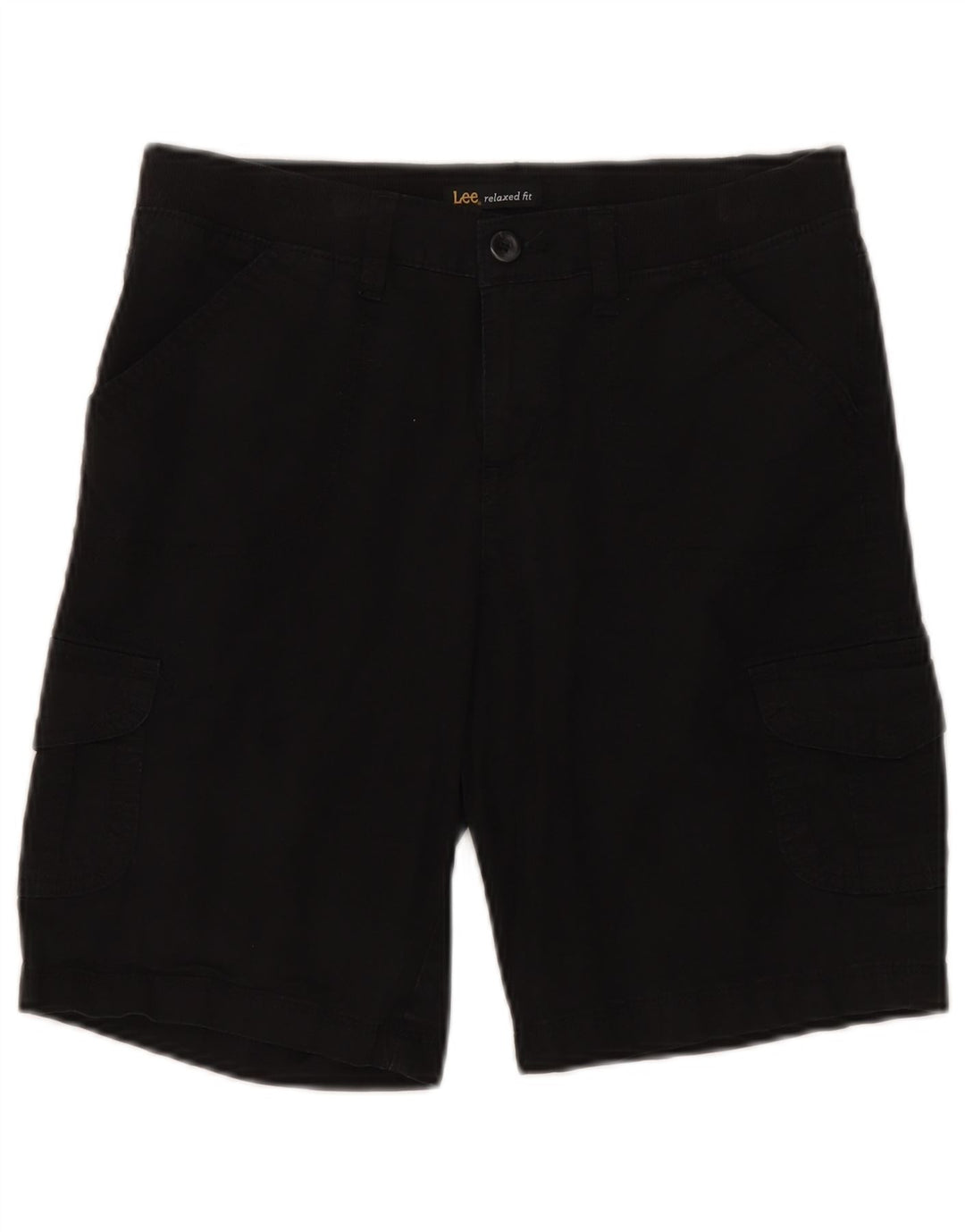 Shorts cargo feminino Lee com ajuste relaxado EUA 8 médio W30 algodão preto