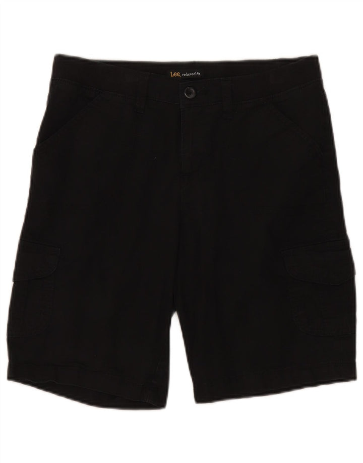 Shorts cargo feminino Lee com ajuste relaxado EUA 8 médio W30 algodão preto